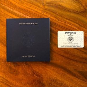 Longines Instruction Booklet Manual and Warranty Card